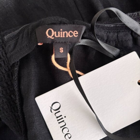 Quince European Linen Strapless Maxi Dress in Black - Picture 6 of 6